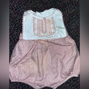 Pink and White Baby Romper by Cathrine Malandrino